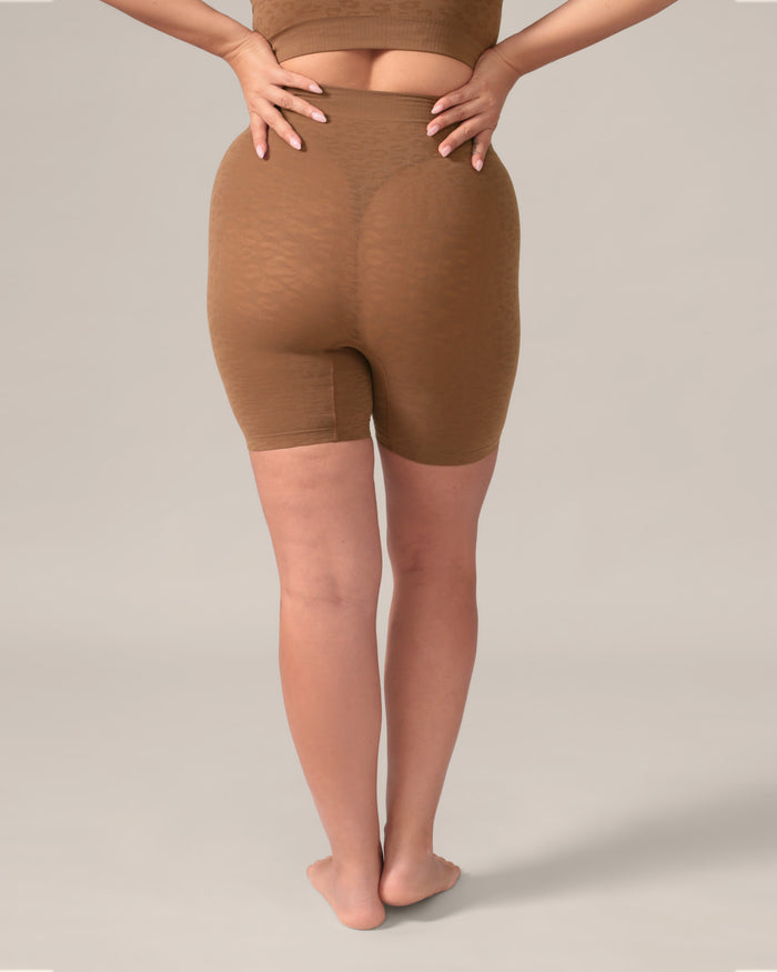 Leopard Soft Touch Seamless Undershorts in Coffee