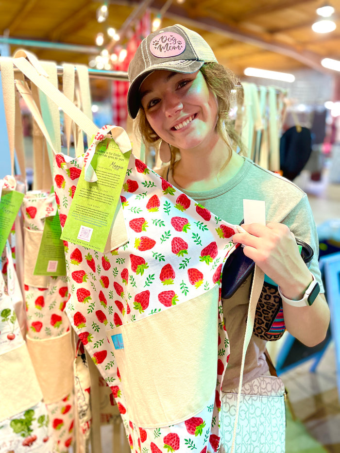 Maggie strawberries apron at first monday trade days
