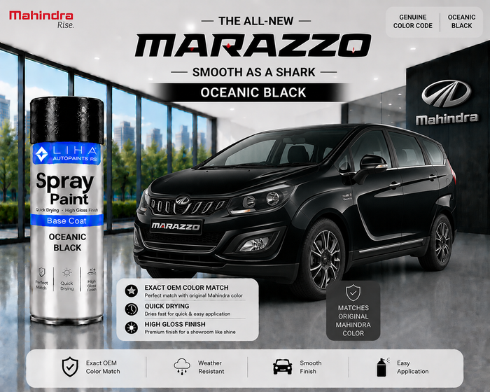 Mahindra Marazzo Oceanic Black Touch Up Spray Paint – OEM Color Match