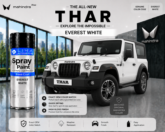 Mahindra Thar Everest White Touch Up Spray Paint – OEM Color Match