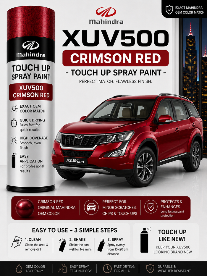 Mahindra XUV500 Crimson Red Touch Up Spray Paint – OEM Color Match | LIHA Aerosols 500ml