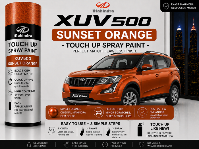 Mahindra XUV500 Sunset Orange Touch Up Spray Paint – OEM Color Match | LIHA Aerosols 500ml