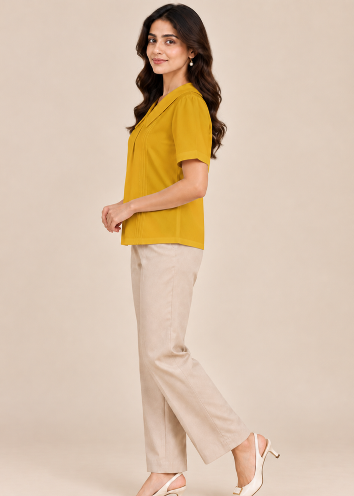 Flurr mustard Maison Collar Top left side view