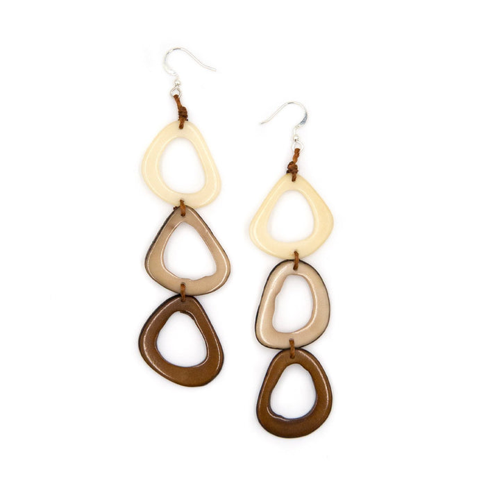 Margarita Earrings-Chestnut/Cafe con Leche-Tagua by Soraya Cedeno