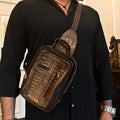 men's hornback alligator sling bag