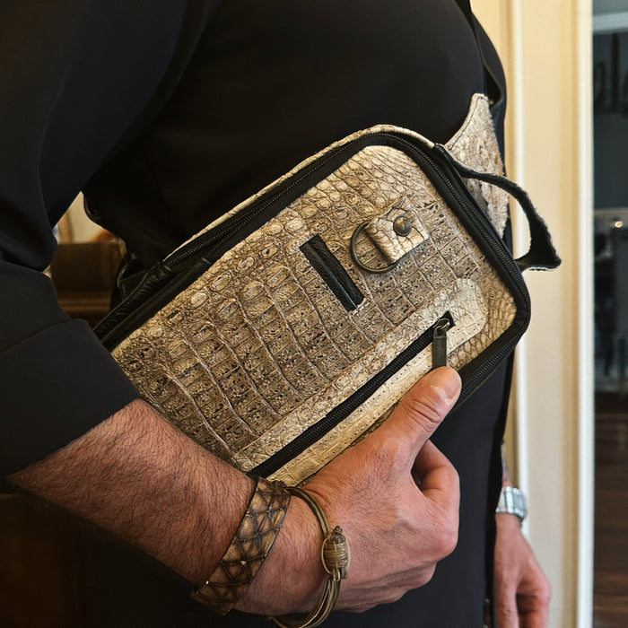 men's hornback alligator sling bag