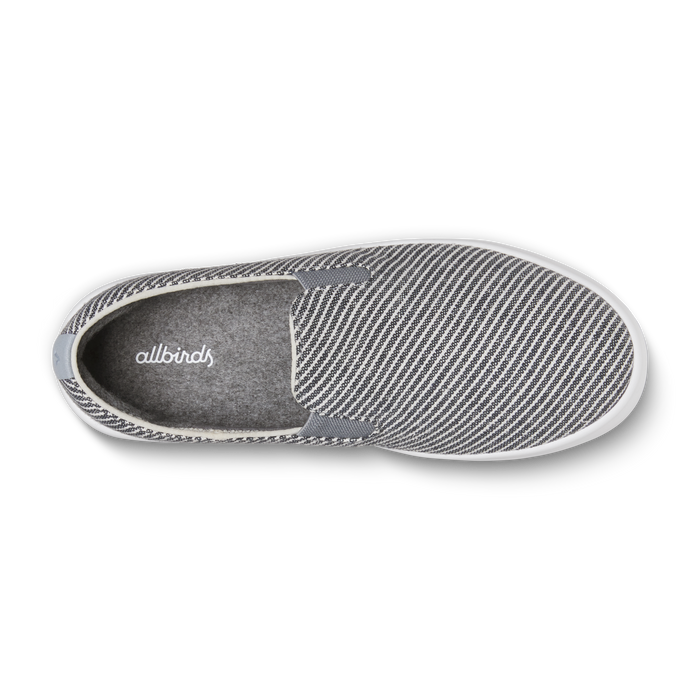 Men's Canvas Cruiser Slip On - Deep Navy Stripes (Blizzard Sole)