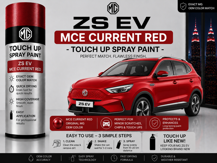 MG ZS EV MCE Current Red Touch Up Spray Paint – OEM Color Match | LIHA Aerosols 500ml