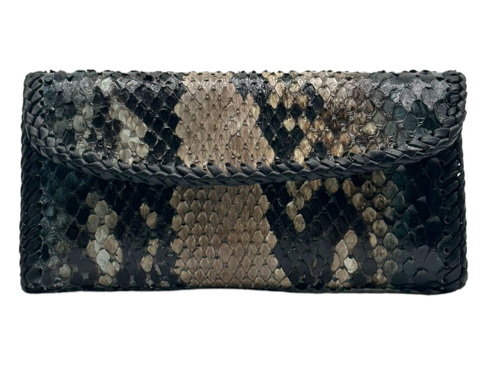 snakeskin clutch