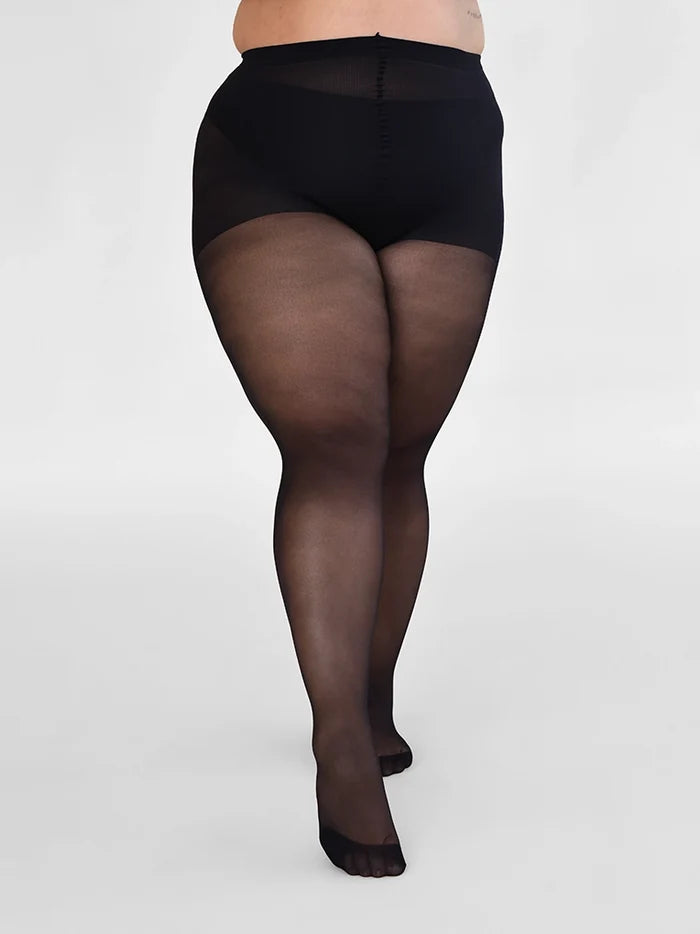 Natural Smoothing Panty Sheer Tights 30D in Black