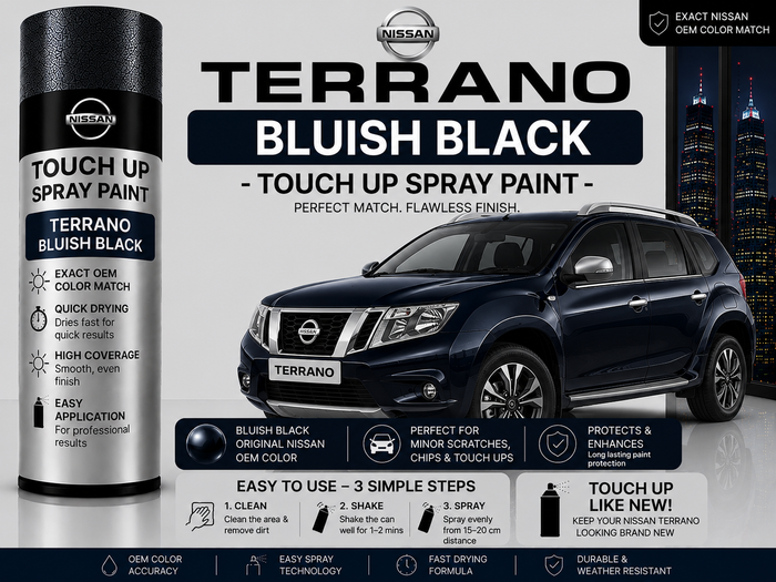 Nissan Terrano Bluish Black Touch Up Spray Paint – OEM Color Match | LIHA Aerosols 500ml