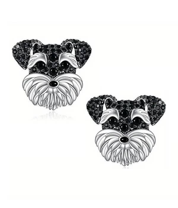 Pet Lover Schnauzer Stud Earrings