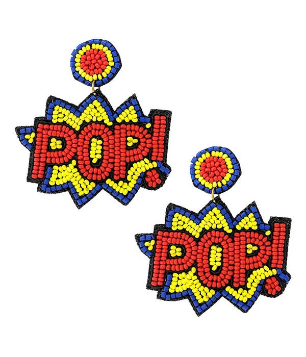 Pop Themed Superhero Earrings