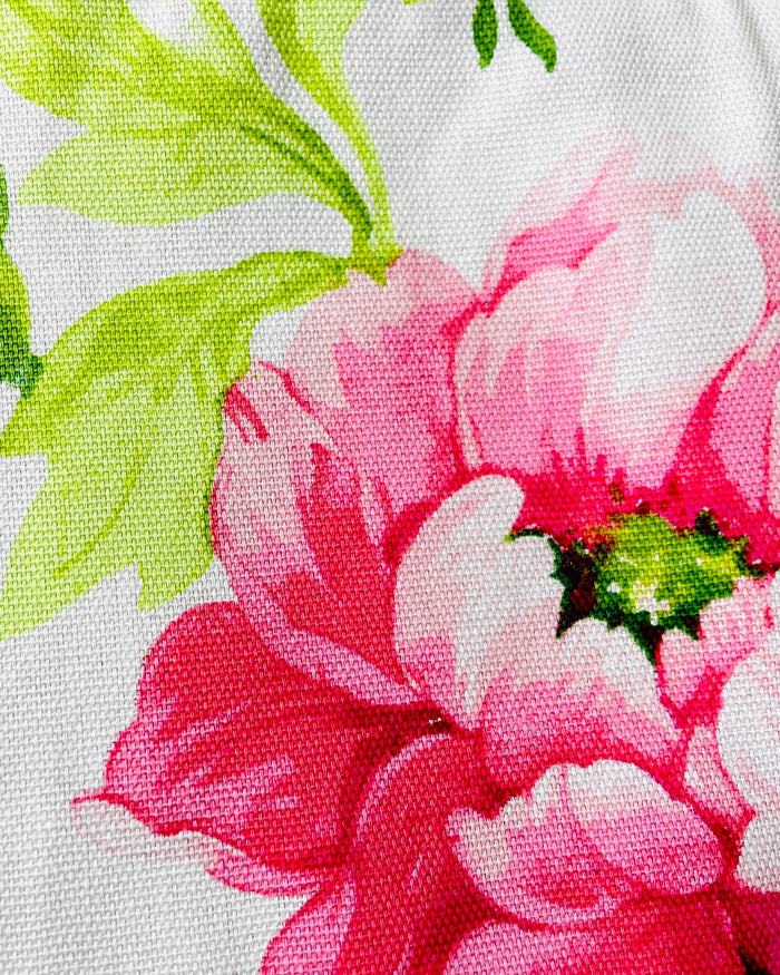 Priscilla Apron pink oversized peonies garden apron baking cooking retro designer garden flowers fabric sample