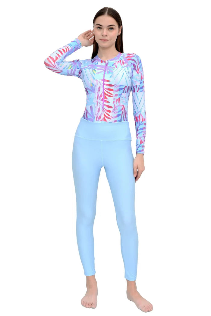 light blue printed burkini