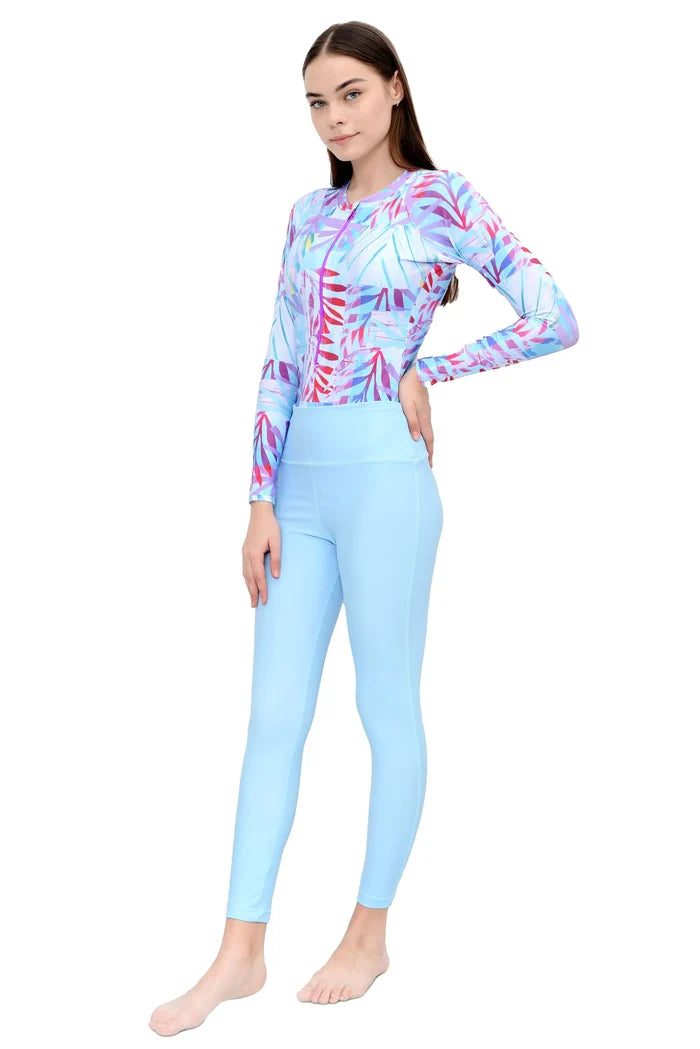 light blue printed burkini