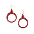 Ring of Life Earrings-Rojo-Tagua by Soraya Cedeno