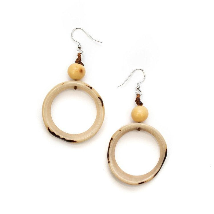 Ring of Life Earrings-Ivory-Tagua by Soraya Cedeno
