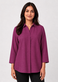 Self Design Shirt Collar Top for Women
