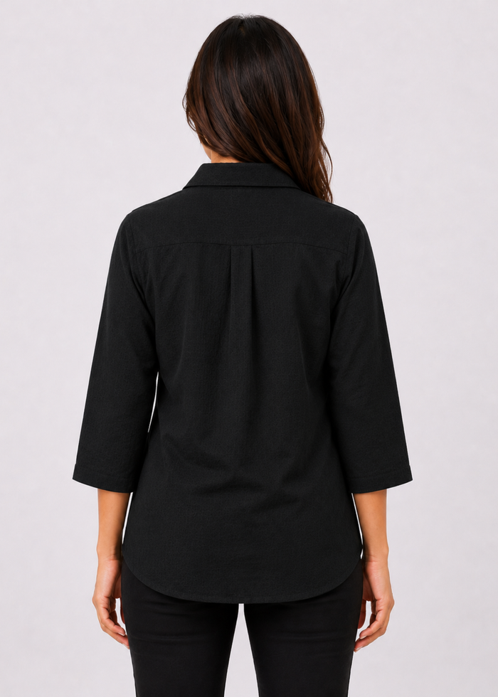 Self Design Shirt Collar Top for Women