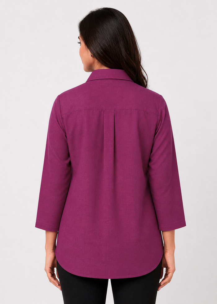 Self Design Shirt Collar Top for Women