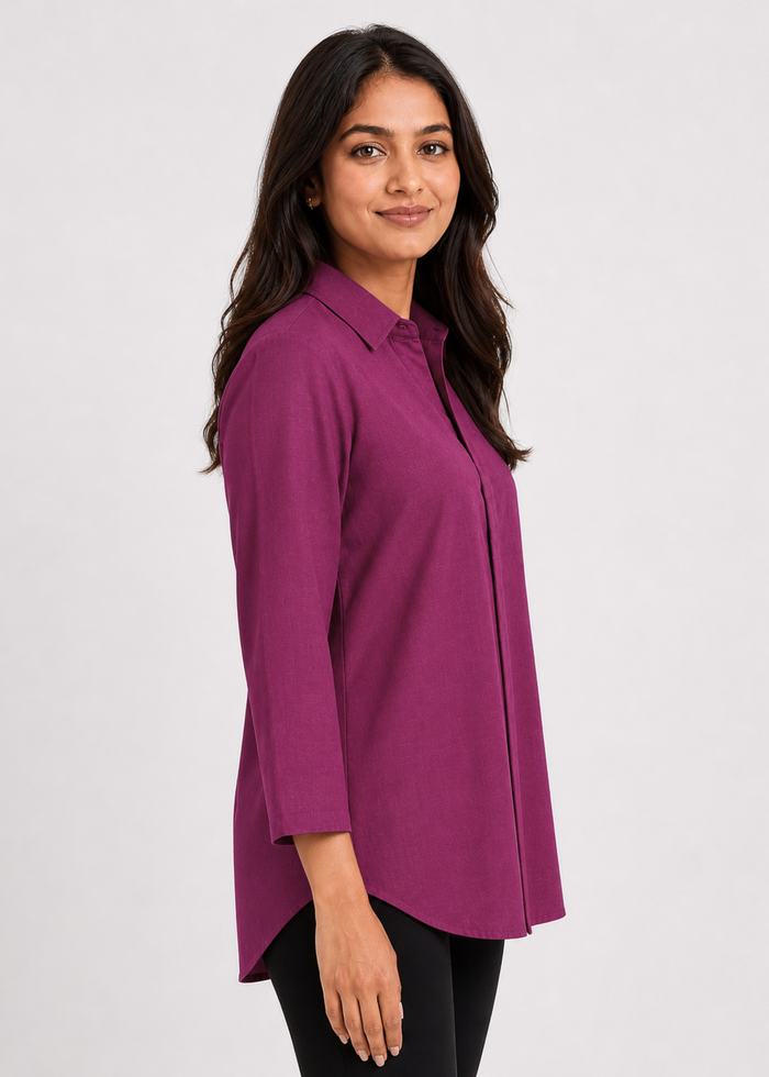 Self Design Shirt Collar Top for Women