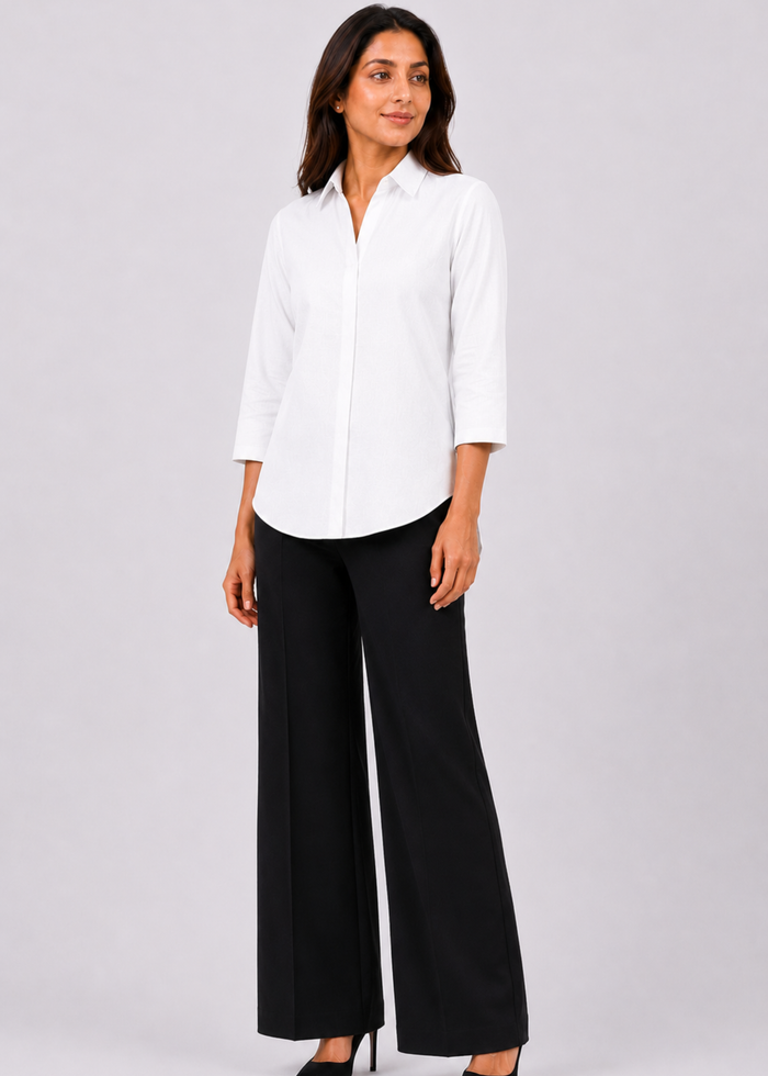 Self Design Shirt Collar Top for Women