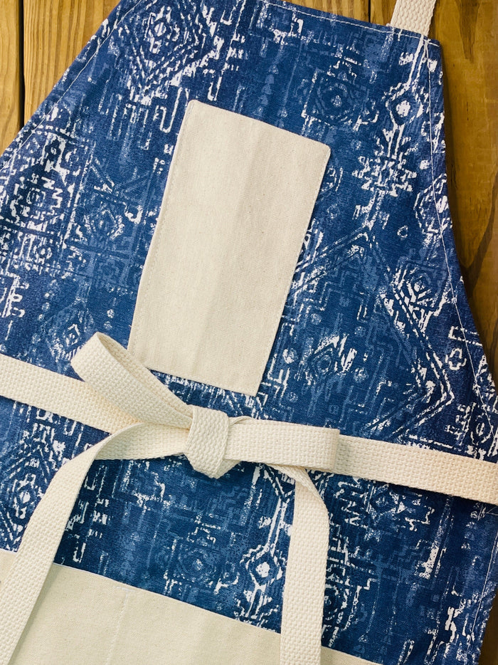 Amanda Bright Designs southwest apron denim Sioux pattern