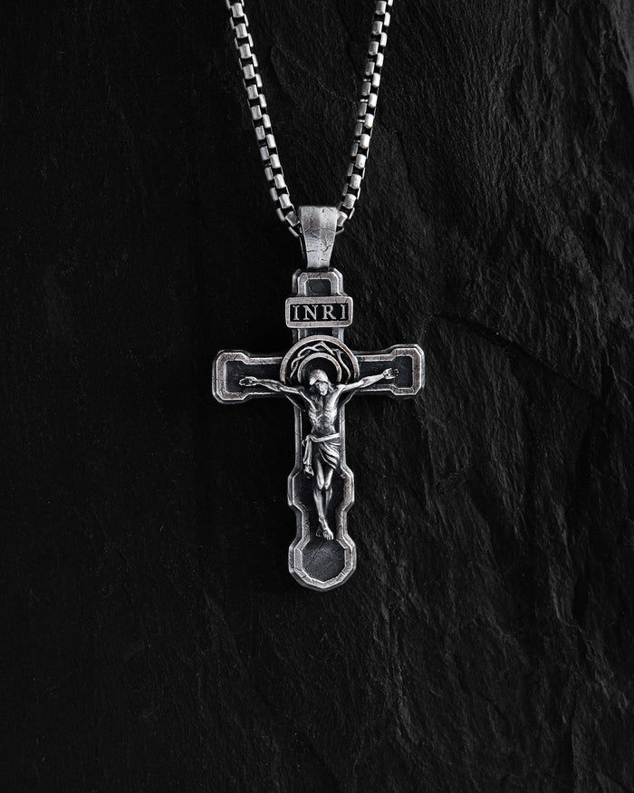 Silver cross FILIUS UNIGENITUS DEI. INRI