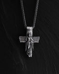 Silver cross JESUS CHRIST. FORGIVENESS