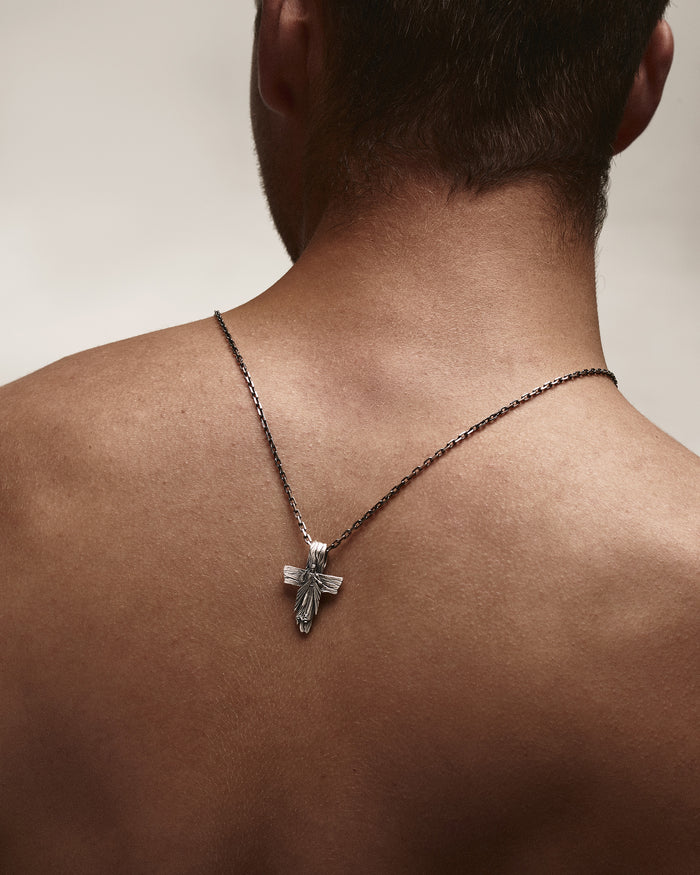 Silver cross JESUS CHRIST. FORGIVENESS