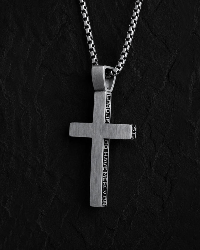 Silver cross JESUS PRAYER