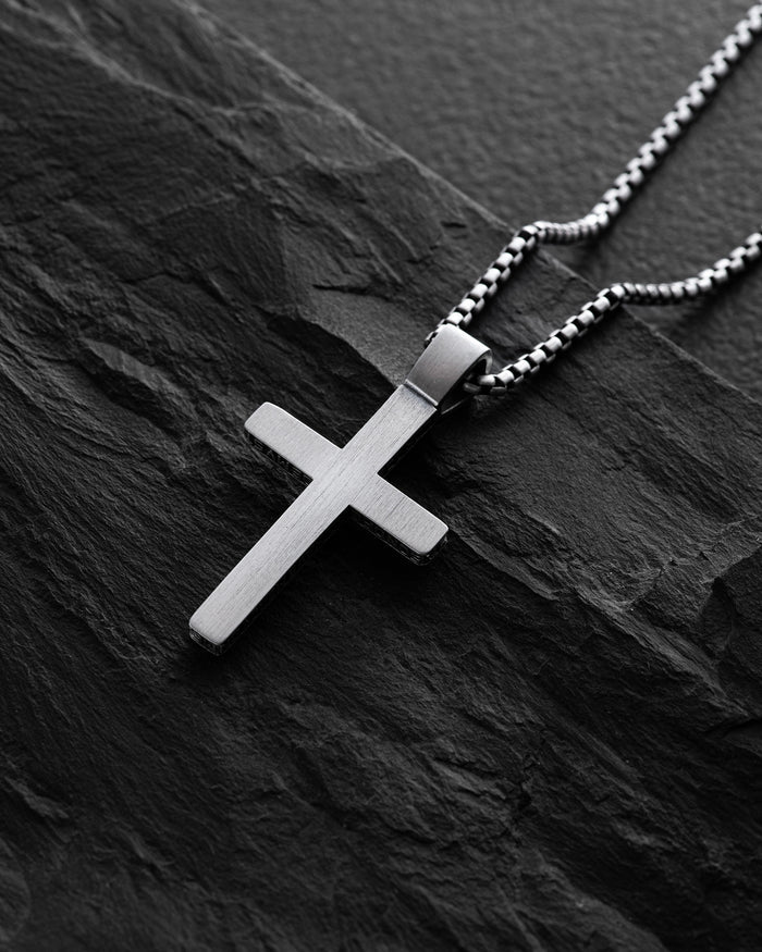 Silver cross JESUS PRAYER