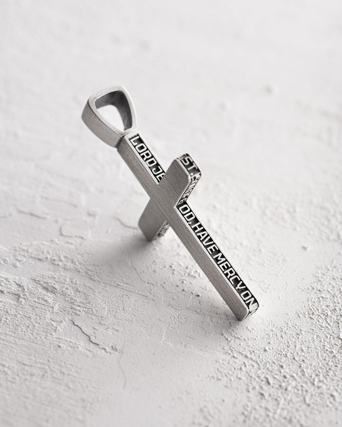 Silver cross JESUS PRAYER