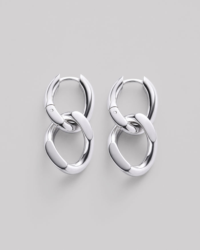 Silver earrings TWIN