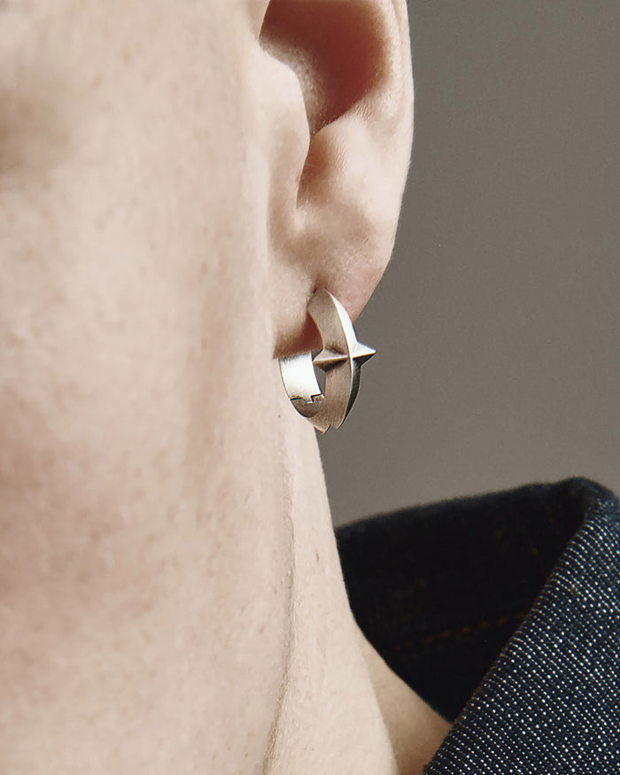 Silver hoop earring AXIS