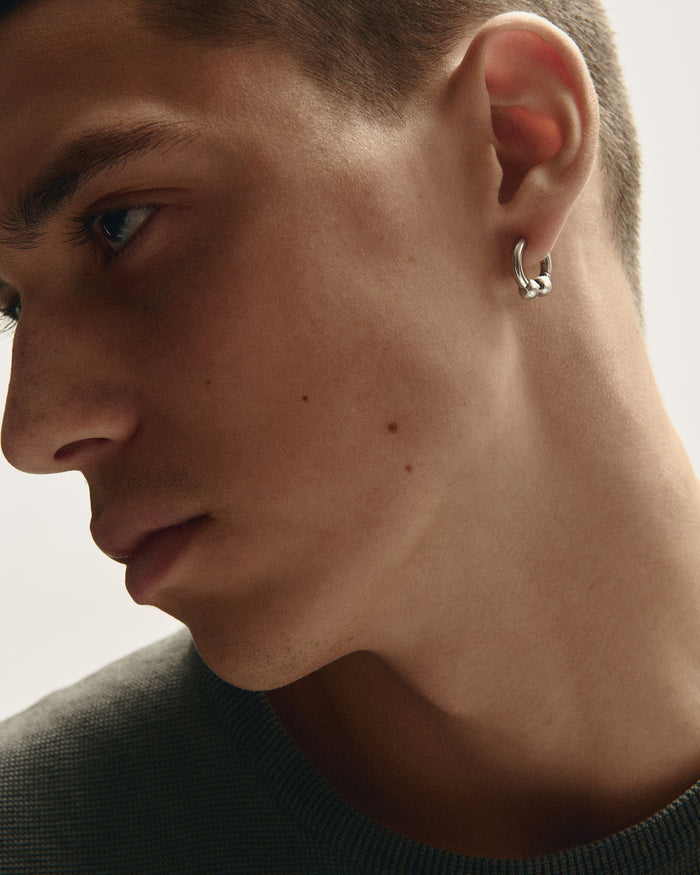 Silver hoop earring DUO