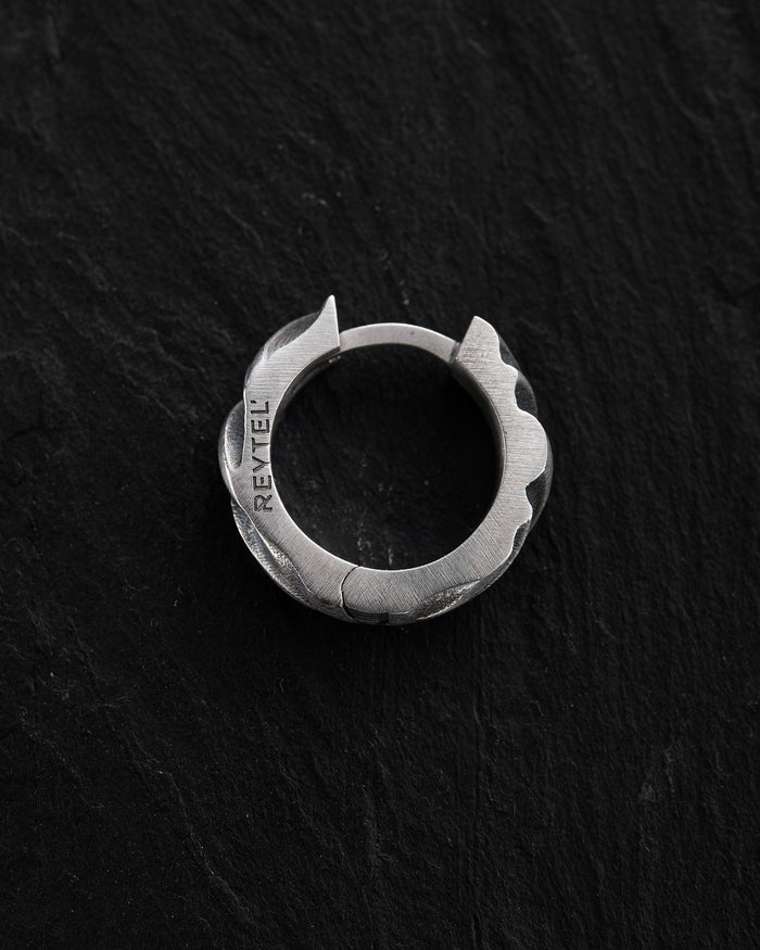 Silver hoop earring FORGED