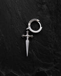 Silver hoop earring SWORD