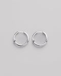 Silver hoop earrings BAMBOO