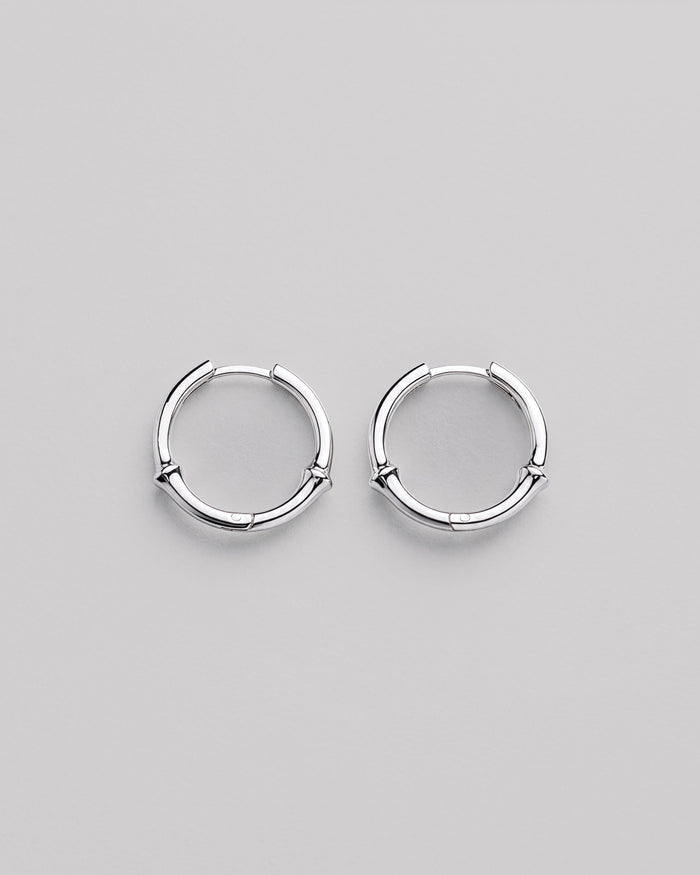 Silver hoop earrings BAMBOO