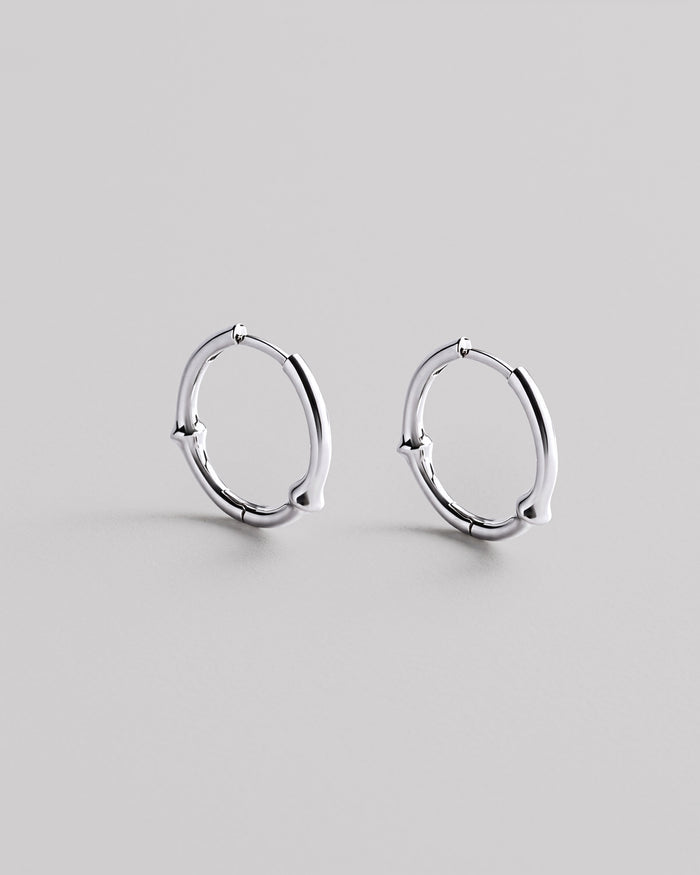 Silver hoop earrings BAMBOO