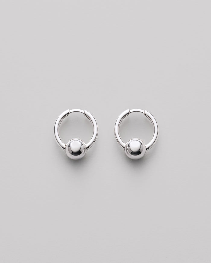 Silver hoop earrings BUBBLE