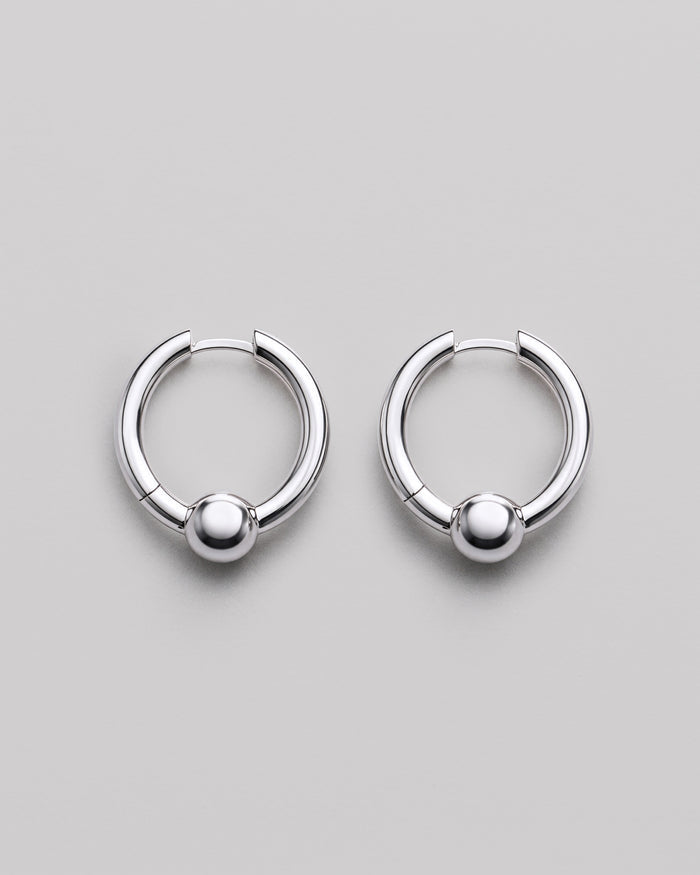 Silver hoop earrings BUBBLE