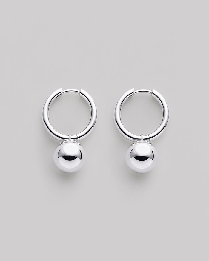 Silver hoop earrings BUBBLE