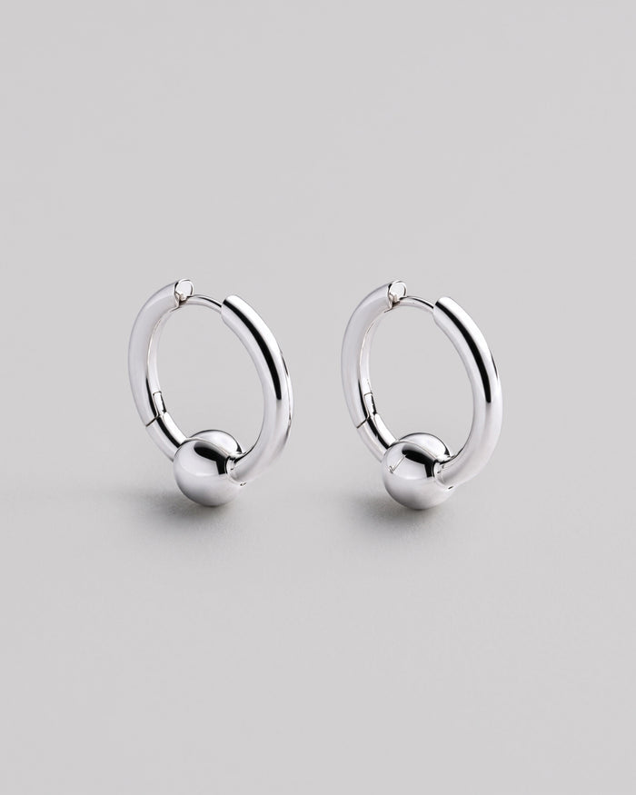 Silver hoop earrings BUBBLE