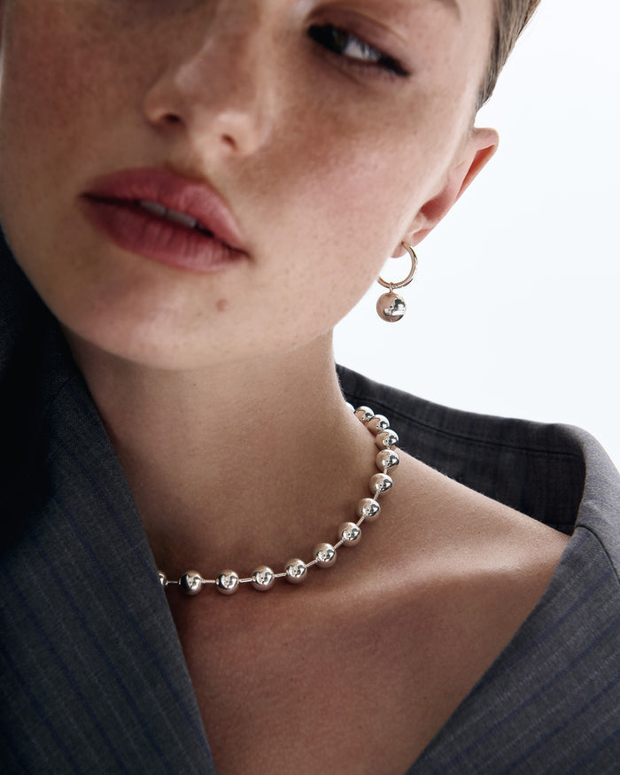 Silver hoop earrings BUBBLE
