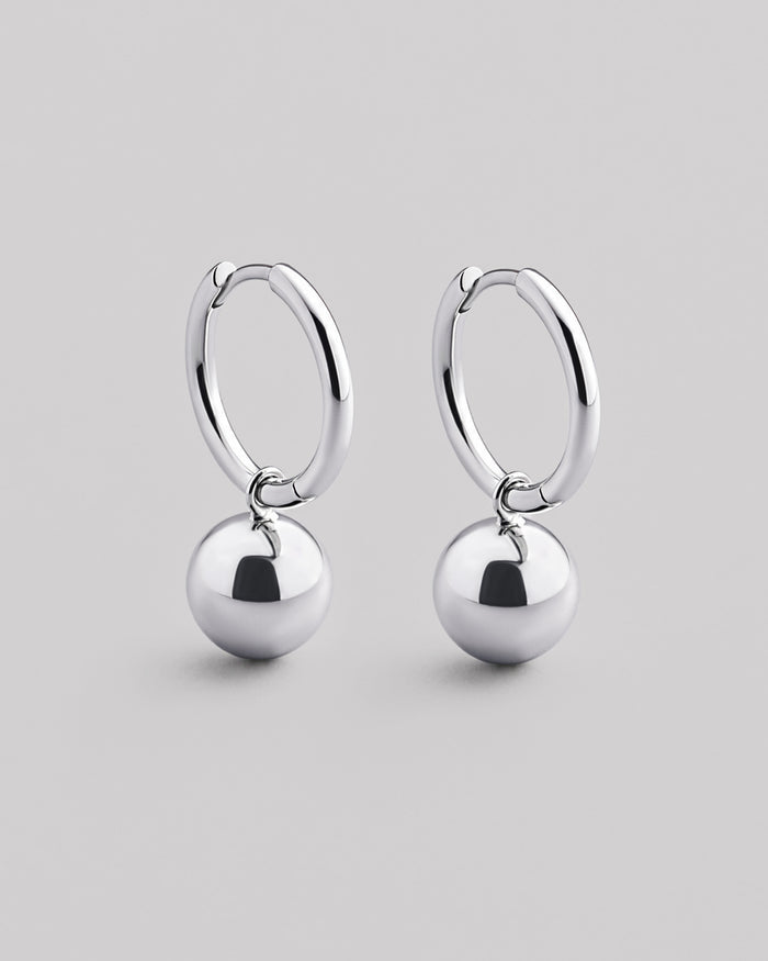 Silver hoop earrings BUBBLE