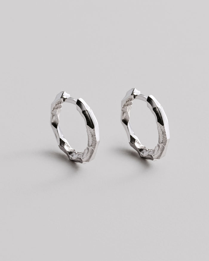 Silver hoop earrings CRATERS