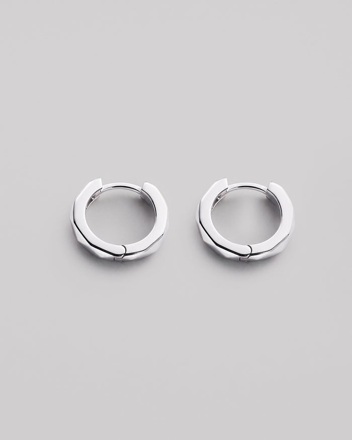 Silver hoop earrings FACET